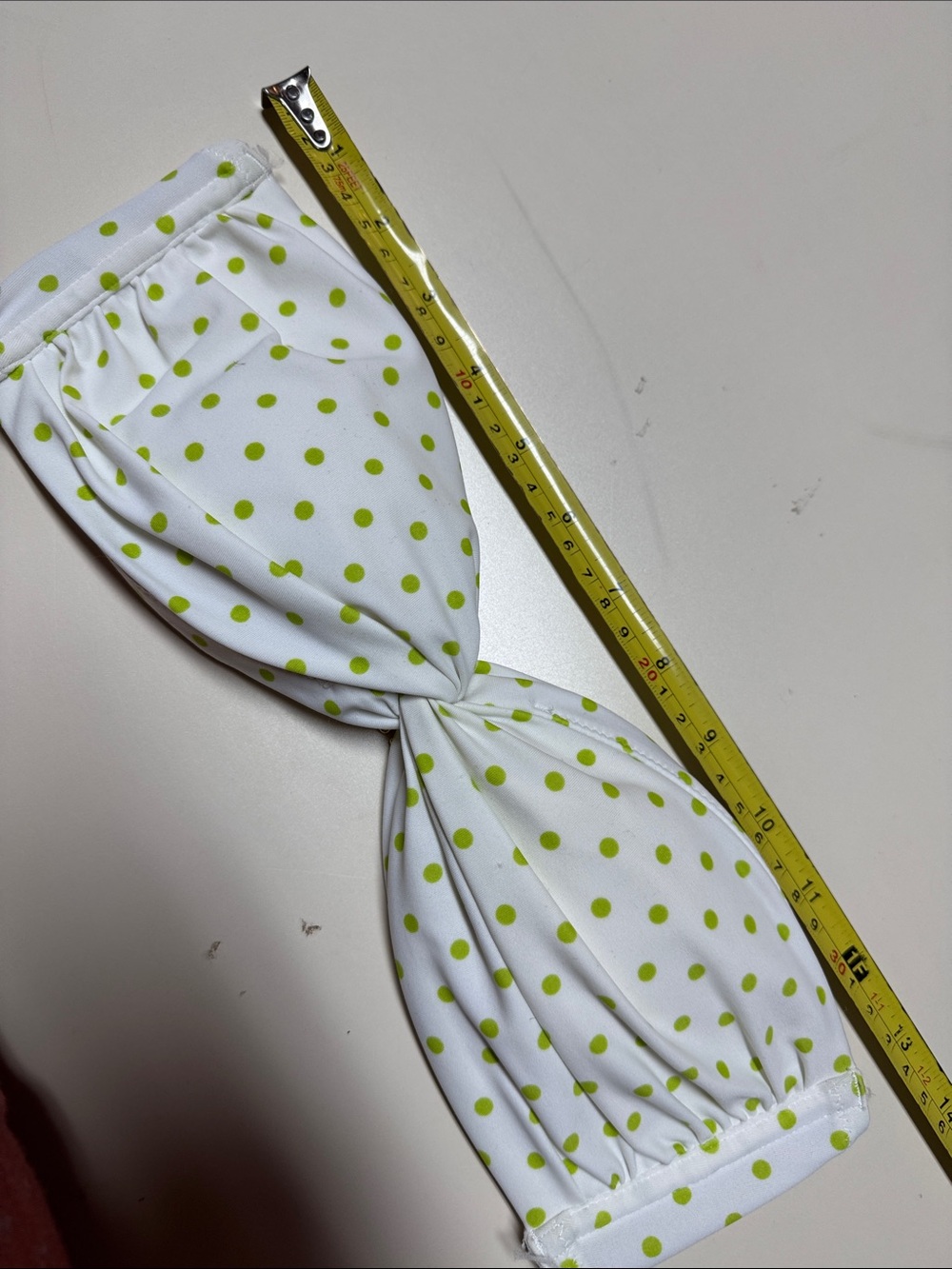 Victoria's Secret White Bandeau Bikini with Lime Polka Dots - Picture 6 of 13